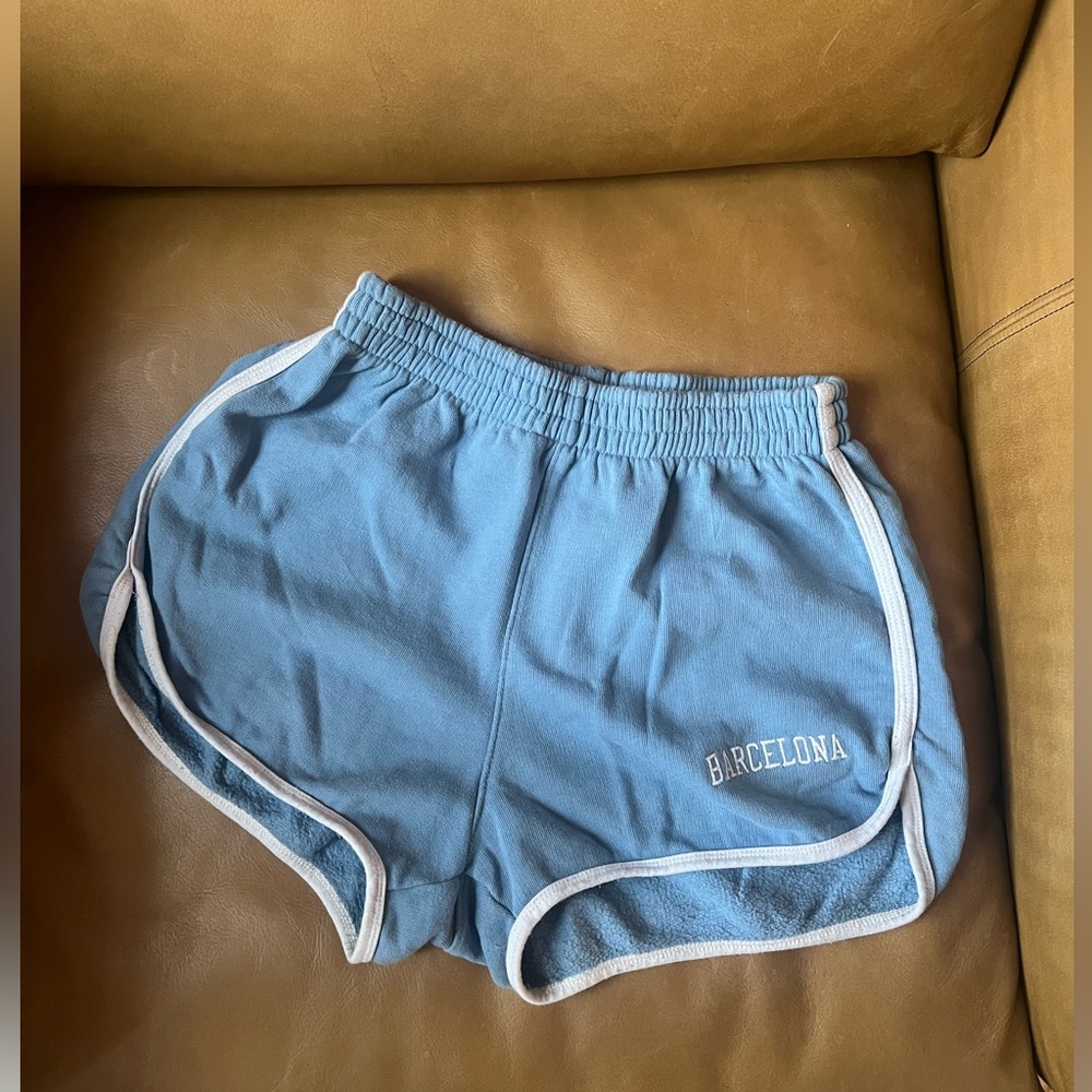 Brandy Melville Barcelona light blue 70s inspired gym shorts